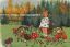 рисунок, грибы, девочка, лес