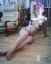 блондинка, кресло, розовые волосы, сиськи, голая, пластинки, Stefania Ferrario, Стефания Феррарио